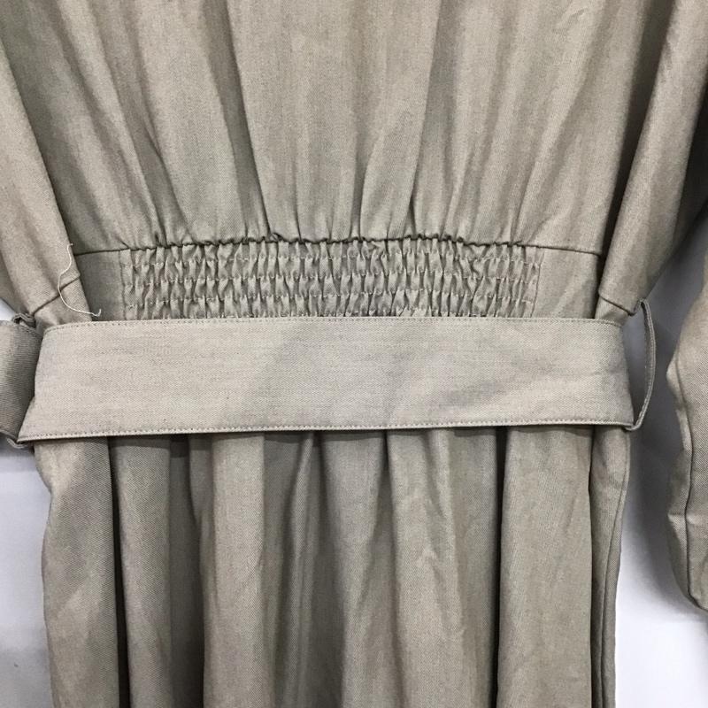 アルシーヴ archives ワンピース ロングスカート 90859 スキッパーワンピース シャツワンピース ベルト付き 無地 茶 / ブラウン /  レディース USED 古着 中古 10138663