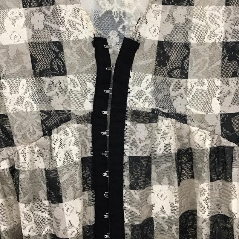 ザラ ZARA ワンピース ロングスカート 3067 312 064 チュール シースルー 長袖 Vネック S 花柄 黒 / ブラック / X ベージュ / ベージュ /  レディース USED 古着 中古 10138669