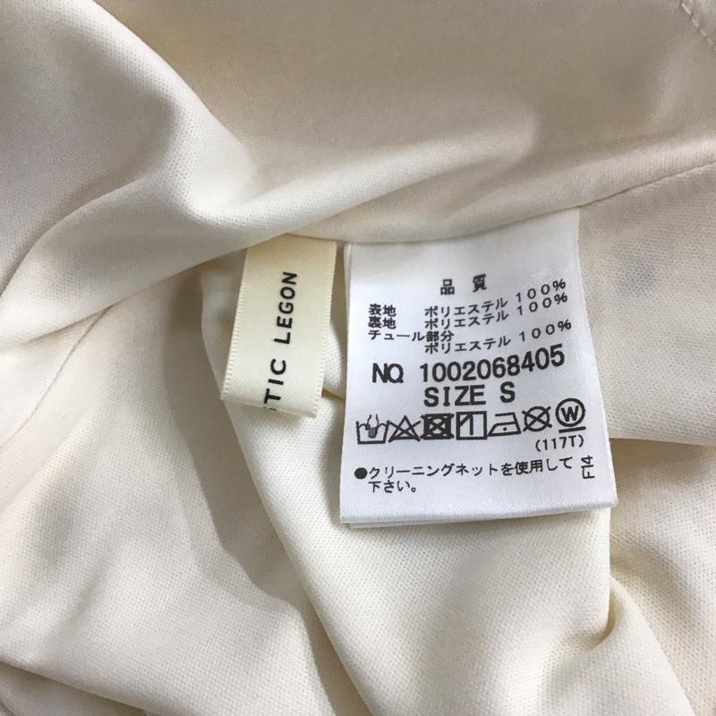 マジェスティックレゴン MAJESTIC LEGON ワンピース ひざ丈スカート 1002068405 ドットチュールワンピース 長袖 ひざ下丈 S ドット 茶 / ブラウン / X アイボリー / アイボリー /  レディース USED 古着 中古 10138673