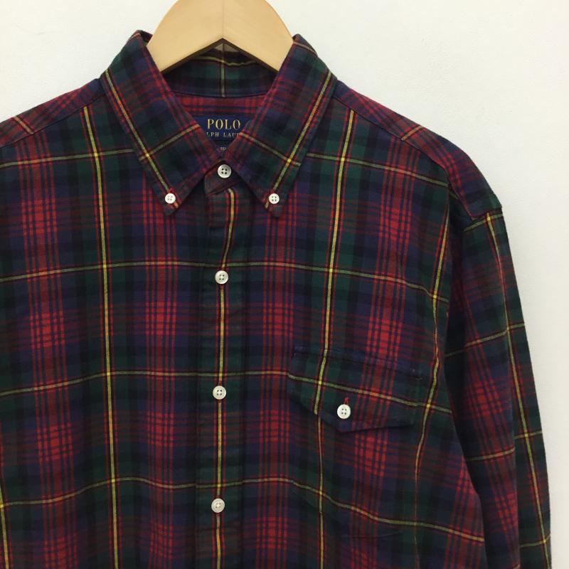 ポロラルフローレン POLO RALPH LAUREN シャツ、ブラウス 長袖 MNPOWOV16823174 L チェック 赤 / レッド / X 紺 / ネイビー /  メンズ USED 古着 中古 10138698