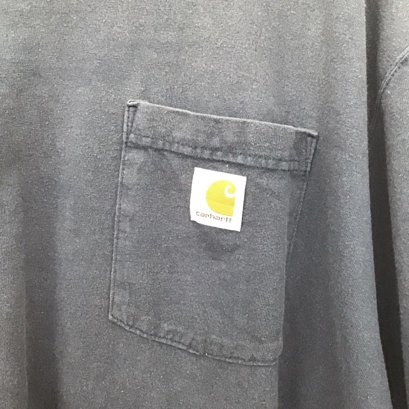 カーハート Carhartt Tシャツ 半袖 半袖カットソー プリントTシャツ クルーネックカットソー XL ロゴ、文字 紺 / ネイビー /  メンズ USED 古着 中古 10138716