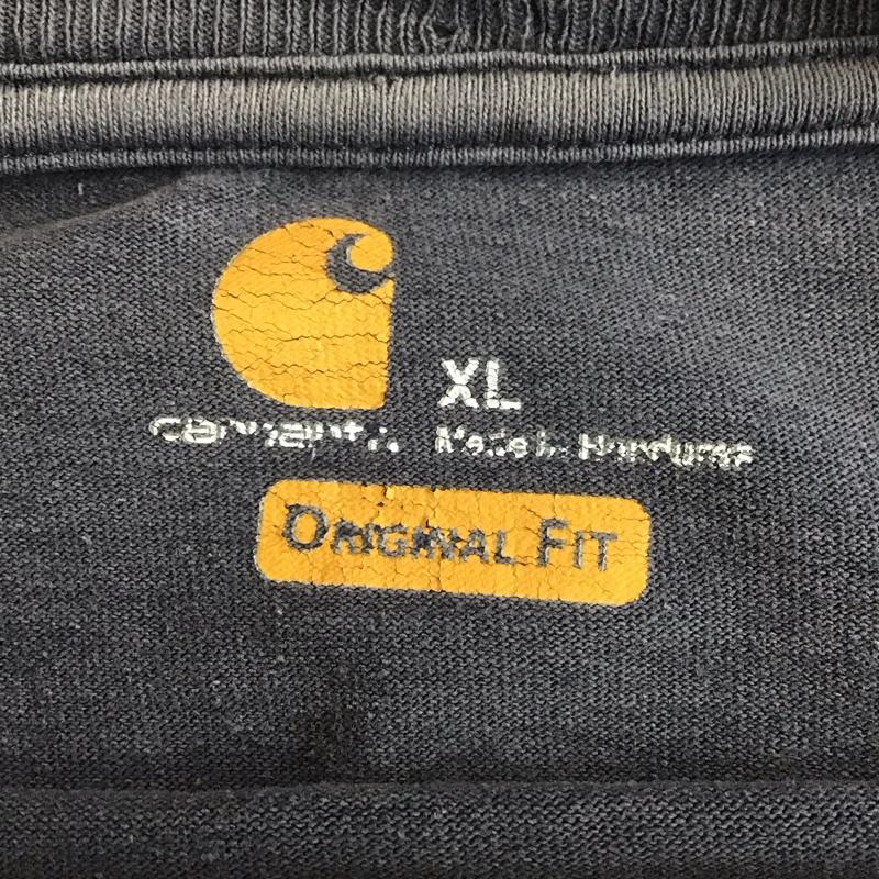 カーハート Carhartt Tシャツ 半袖 半袖カットソー プリントTシャツ クルーネックカットソー XL ロゴ、文字 紺 / ネイビー /  メンズ USED 古着 中古 10138716