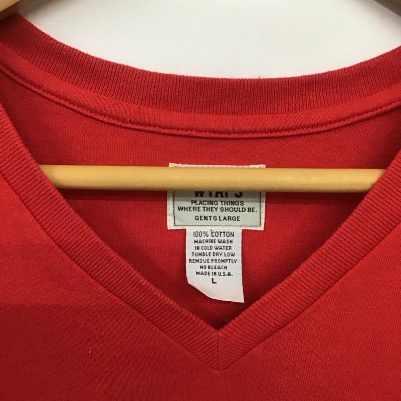 ダブルタップス WTAPS Tシャツ 半袖 半袖カットソー 無地Tシャツ Vネックカットソー L 無地 赤 / レッド /  メンズ USED 古着 中古 10138750