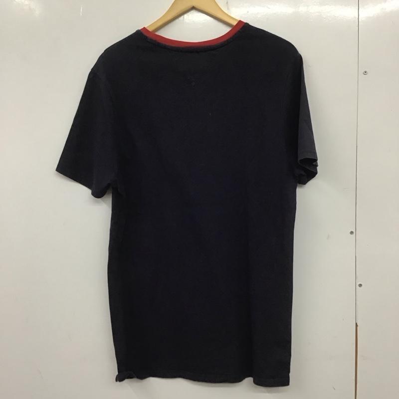 トミーヒルフィガー TOMMY HILFIGER Tシャツ 半袖 半袖カットソー プリントTシャツ クルーネックカットソー M ロゴ、文字 紺 / ネイビー /  メンズ USED 古着 中古 10138762