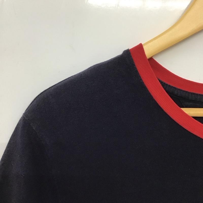 トミーヒルフィガー TOMMY HILFIGER Tシャツ 半袖 半袖カットソー プリントTシャツ クルーネックカットソー M ロゴ、文字 紺 / ネイビー /  メンズ USED 古着 中古 10138762