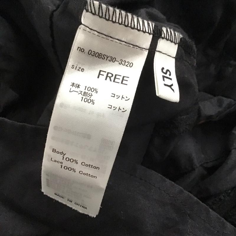 スライ SLY カットソー 半袖 030BSY30-3320 FRILLTUCK2WAYトップス FREE 無地 黒 / ブラック /  レディース USED 古着 中古 10138812