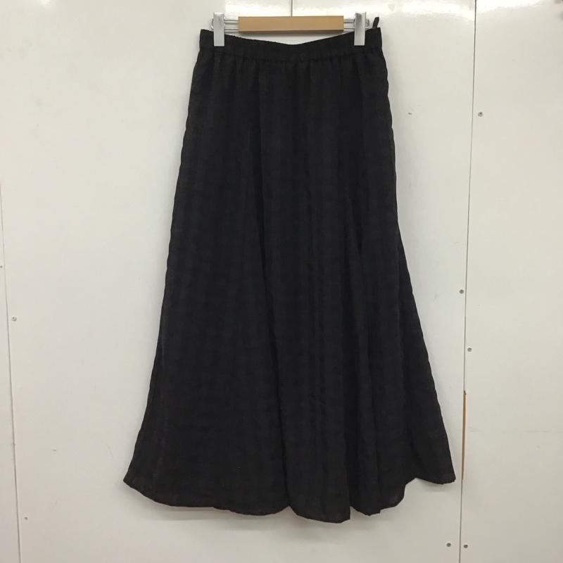 アメリカンホリック AMERICAN HOLIC スカート ロングスカート ロングスカート フレアスカート カジュアルスカート L チェック 黒 / ブラック /  レディース USED 古着 中古 10138815