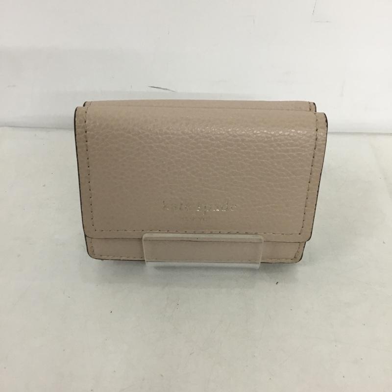 ケイトスペード Kate Spade 財布 コンパクト財布 三つ折り財布 ロゴ、文字 桃 / ピンク /  レディース USED 古着 中古 10138844