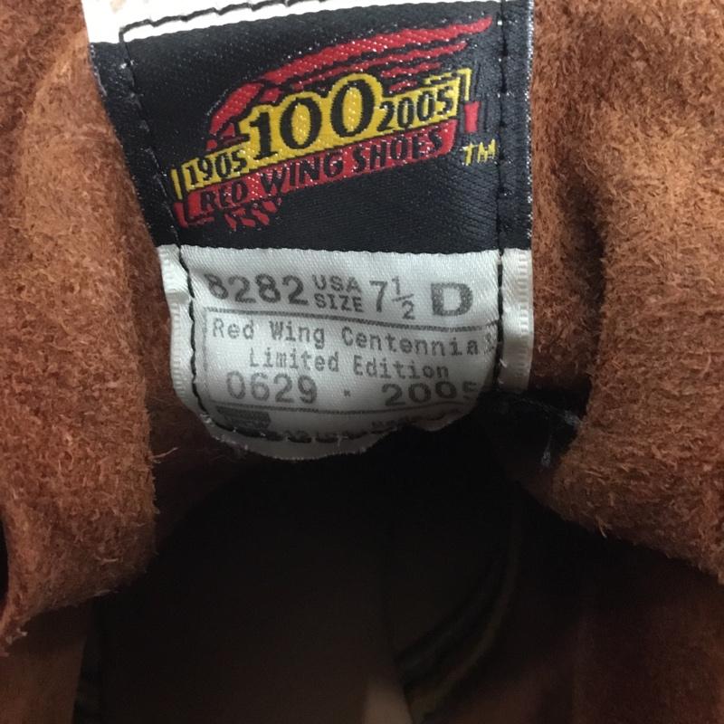 レッドウィング RED WING ブーツ ショートブーツ 8282 100周年記念モデル BECKMAN 7.5D ロゴ、文字 茶 / ブラウン /  メンズ USED 古着 中古 10138866
