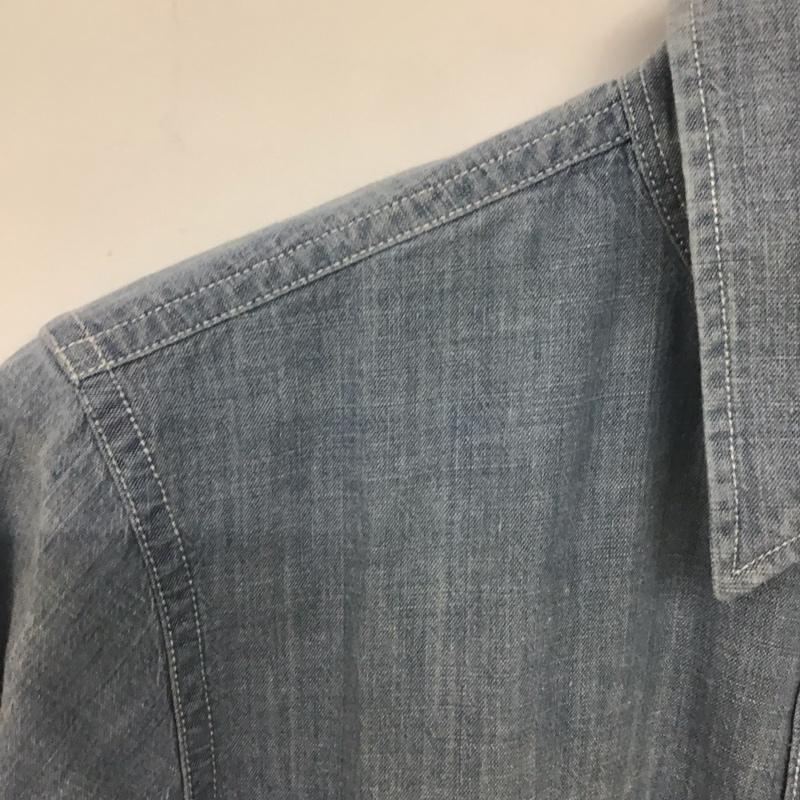 ラルフローレン RALPHLAUREN シャツ、ブラウス 長袖 BLRLHM2434 デニムシャツ 9 ダメージ加工 水色 / ライトブルー /  レディース USED 古着 中古 10138884