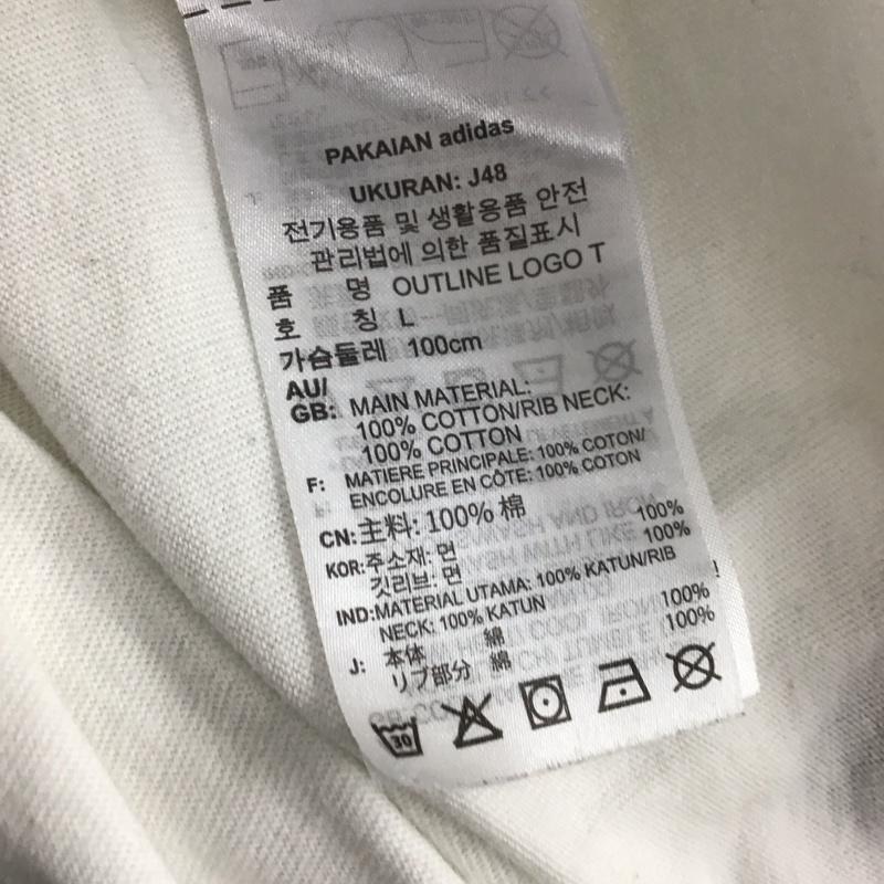 アディダス adidas Tシャツ 半袖 he4682 アウトラインロゴＴシャツ 半袖カットソー プリントTシャツ L ロゴ、文字 白 / ホワイト /  メンズ USED 古着 中古 10138890