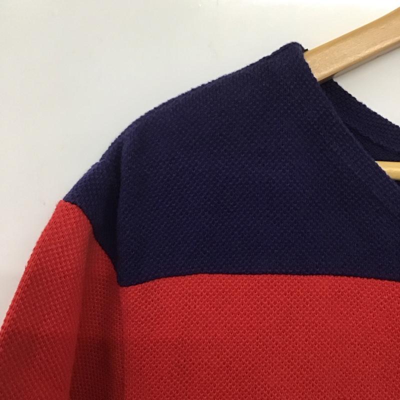 カブー KAVU Tシャツ 半袖 半袖カットソー プリントTシャツ ボーダー M ボーダー柄 灰 / グレー / X 赤 / レッド / X 紫 / パープル /  メンズ USED 古着 中古 10138901