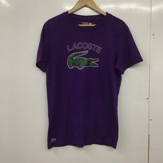 ラコステ LACOSTE Tシャツ 半袖 半袖カットソー プリントTシャツ クルーネックカットソー S ロゴ、文字 紫 / パープル /  メンズ USED 古着 中古 10138903