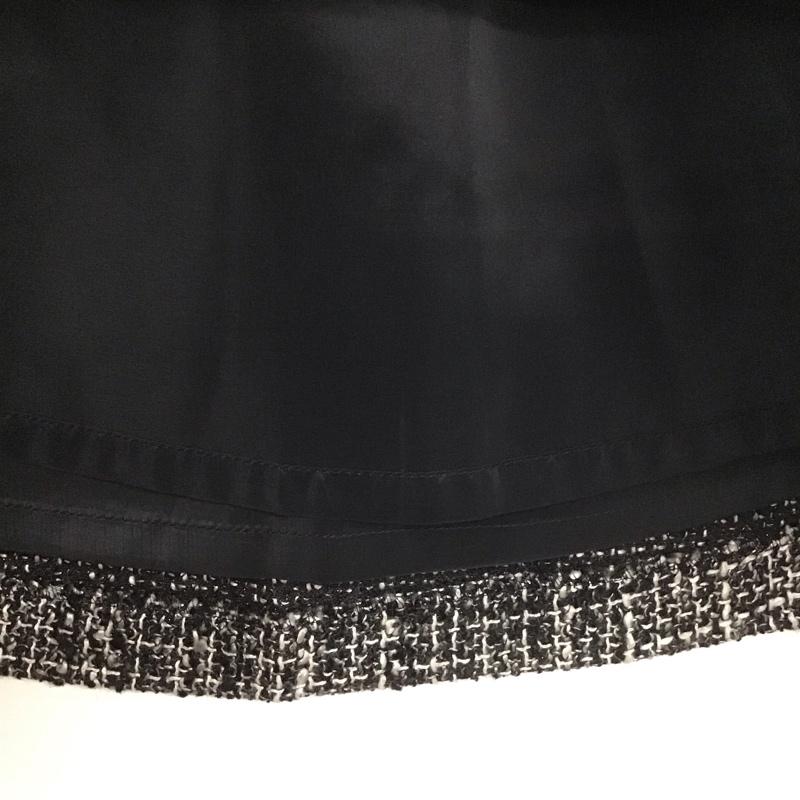 インディヴィ INDIVI スカート ひざ丈スカート 台形スカート 38 無地 黒 / ブラック / X 白 / ホワイト /  レディース USED 古着 中古 10138954