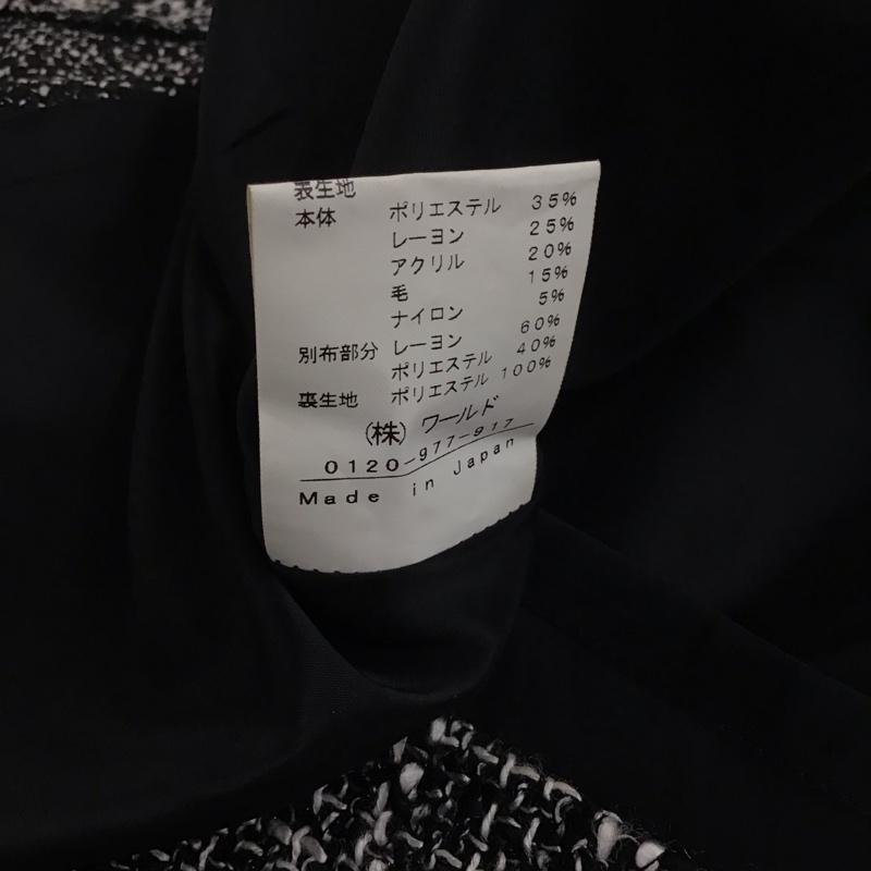 インディヴィ INDIVI スカート ひざ丈スカート 台形スカート 38 無地 黒 / ブラック / X 白 / ホワイト /  レディース USED 古着 中古 10138954