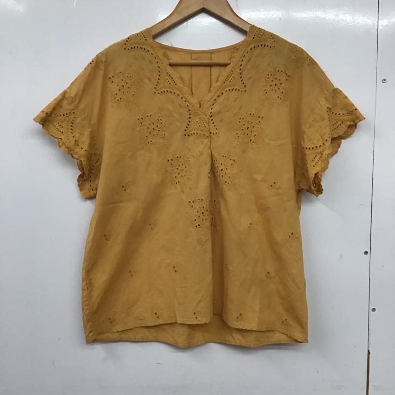 レプシィム LEPSIM カットソー 半袖 LP060760SB アイレットレース Vネックブラウス M 刺繍 橙 / オレンジ /  レディース USED 古着 中古 10138974