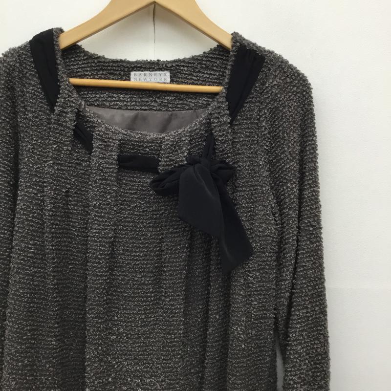 バーニーズ ニューヨーク BARNEYS NEWYORK ワンピース ひざ丈スカート M 無地 茶 / ブラウン /  レディース USED 古着 中古 10138999