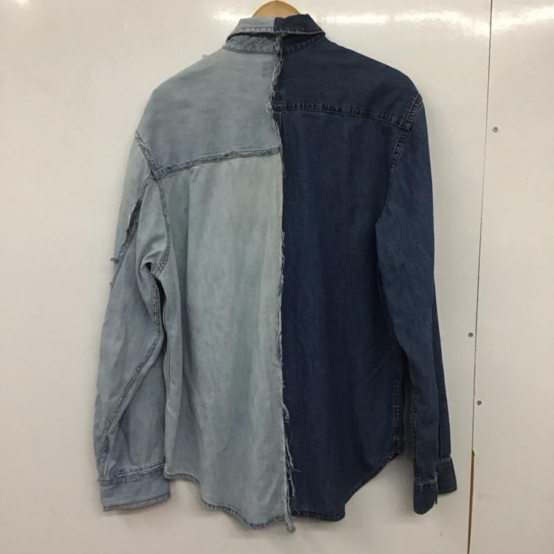 古着 USED シャツ、ブラウス 長袖 長袖シャツ 無地シャツ カラーシャツ デニムシャツ L 無地 インディゴ / インディゴ /  メンズ USED 古着 中古 10139037