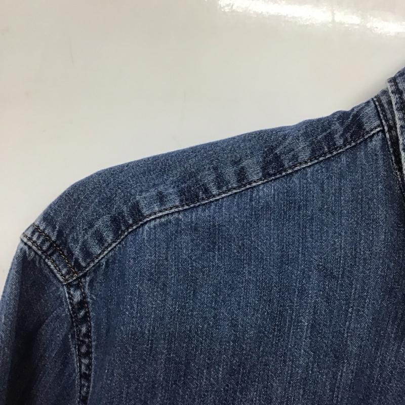 古着 USED シャツ、ブラウス 長袖 長袖シャツ 無地シャツ カラーシャツ デニムシャツ L 無地 インディゴ / インディゴ /  メンズ USED 古着 中古 10139037