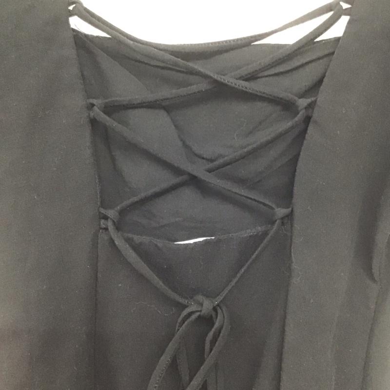 ザラ ZARA ワンピース ミニスカート 7385 096 800 パフスリーブ スクエアネック XS 無地 黒 / ブラック /  レディース USED 古着 中古 10139112