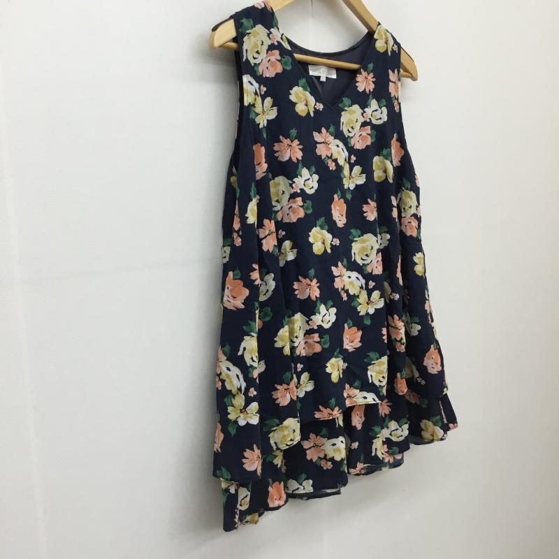 グローブ grove タンクトップ タンクトップ L 花柄 紺 / ネイビー /  レディース USED 古着 中古 10139195