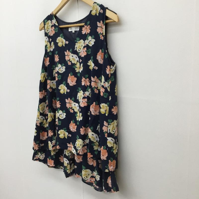 グローブ grove タンクトップ タンクトップ L 花柄 紺 / ネイビー /  レディース USED 古着 中古 10139195