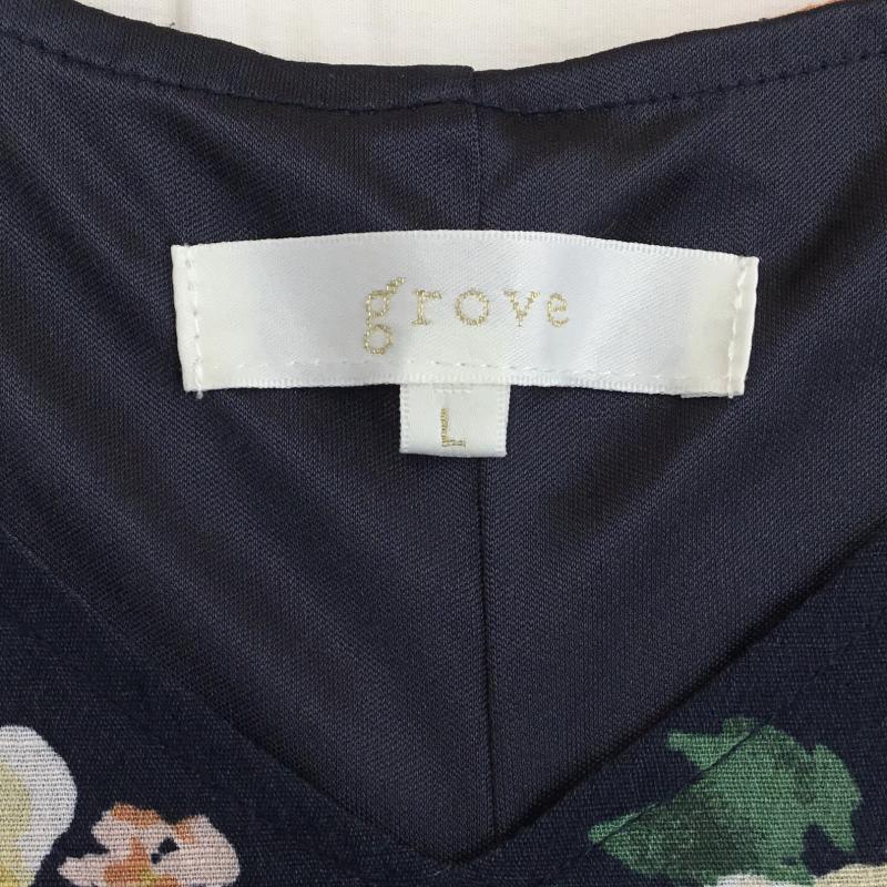 グローブ grove タンクトップ タンクトップ L 花柄 紺 / ネイビー /  レディース USED 古着 中古 10139195
