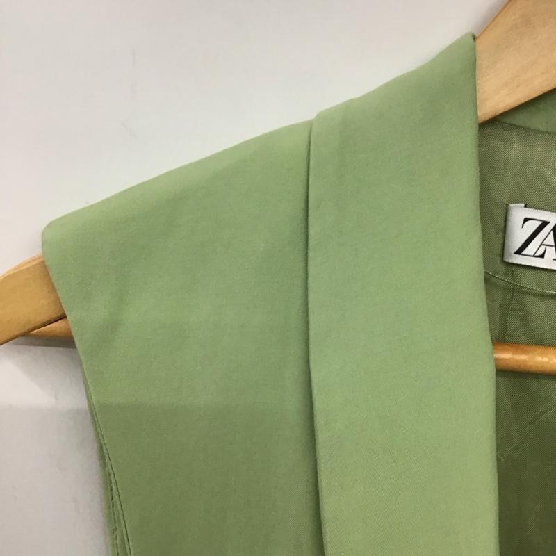 ザラ ZARA ベスト ベスト 7760 816 508 ジレ ロング丈 S 無地 薄緑 / ライトグリーン /  レディース USED 古着 中古 10139235