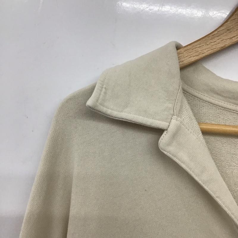 ザラ ZARA トレーナー 長袖 2335 156 711 ポロ スウェット エルボーパッチ L 無地 ベージュ / ベージュ /  レディース USED 古着 中古 10139239