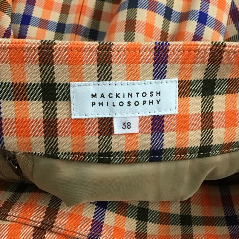マッキントッシュフィロソフィー MACKINTOSH PHILOSOPH スカート ロングスカート H5S42-606-80 タイトスカート バックスリット 38 チェック マルチカラー / マルチカラー /  レディース USED 古着 中古 10139246