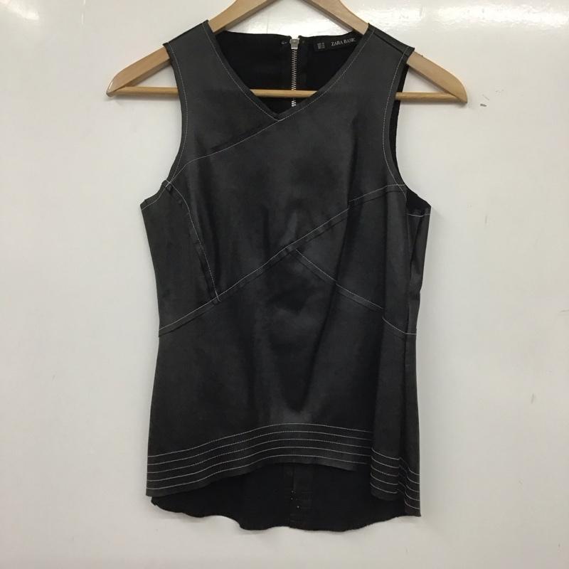 ザラ ZARA ベスト ベスト XS 無地 黒 / ブラック /  レディース USED 古着 中古 10139253