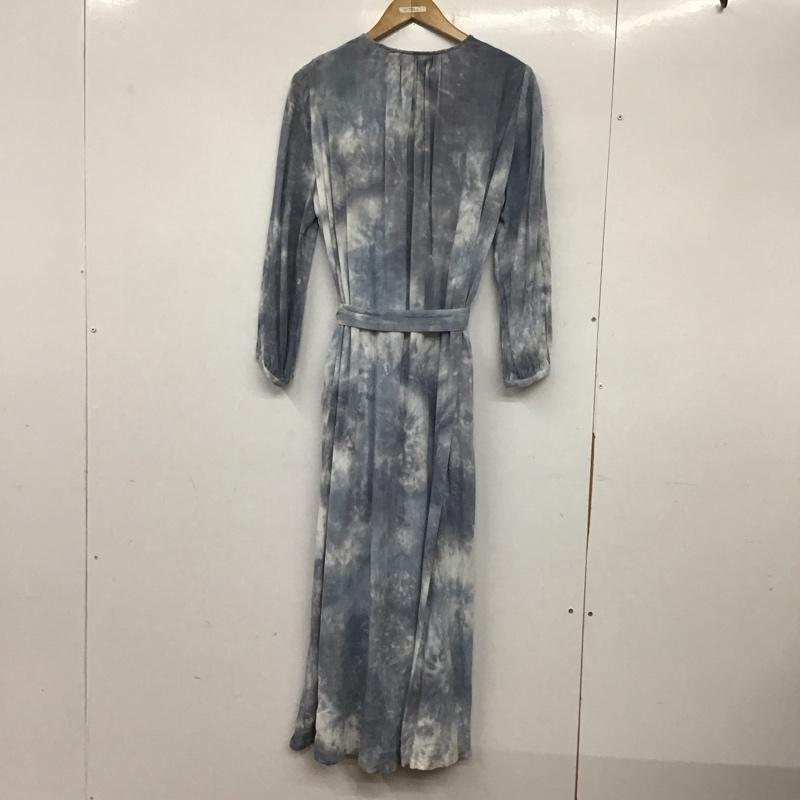ザラ ZARA ワンピース ロングスカート 前開き クルーネック S 無地 青 / ブルー /  レディース USED 古着 中古 10139380