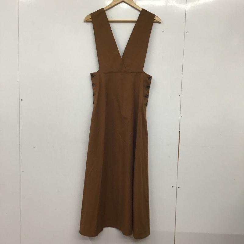 ナノユニバース nano・universe ワンピース ロングスカート BM91ONP007TN ジャンパースカート FREE 無地 茶 / ブラウン /  レディース USED 古着 中古 10139382