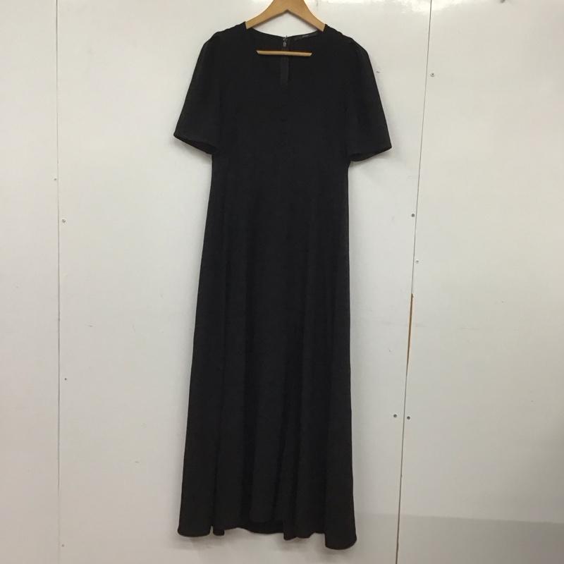 エモダ EMODA ワンピース ロングスカート 042220330101-01 ドローウィングプラントワンピース スリット FREE 無地 黒 / ブラック /  レディース USED 古着 中古 10139385