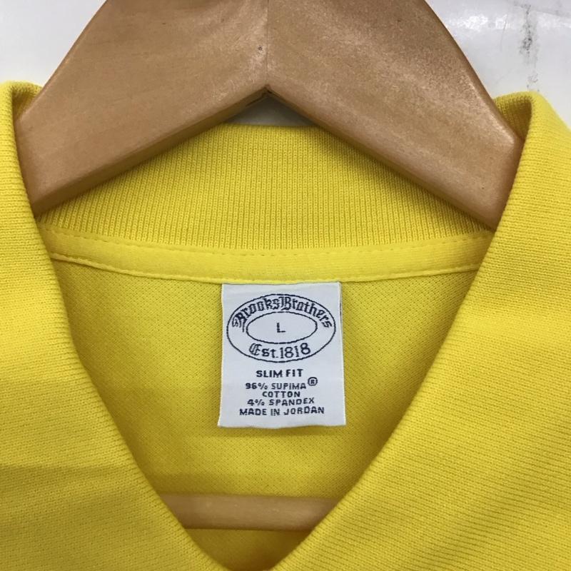 ブルックスブラザーズ BROOKS BROTHERS ポロシャツ 半袖 SLIM FIT L ワンポイント 黄 / イエロー /  メンズ USED 古着 中古 10139471