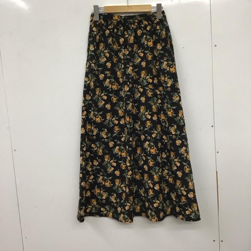 アズールバイマウジー AZUL BY MOUSSY スカート ロングスカート 250DAH31-037H FLOWER PATTERN SIDE SLIT SKIRT S 総柄 X 花柄 黒 / ブラック /  レディース USED 古着 中古 10139486