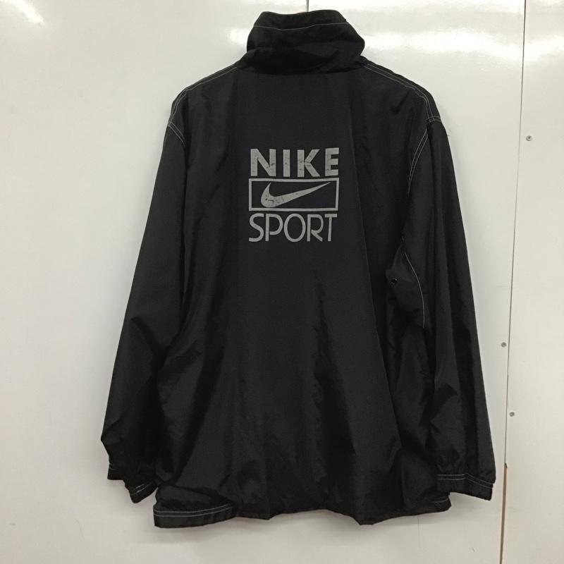 ナイキ NIKE ジャケット、上着 ジャンパー、ブルゾン ジップアップジャケット ナイロンジャケット アウター スタンドカラー ロゴ、文字 黒 / ブラック /  メンズ USED 古着 中古 10139545