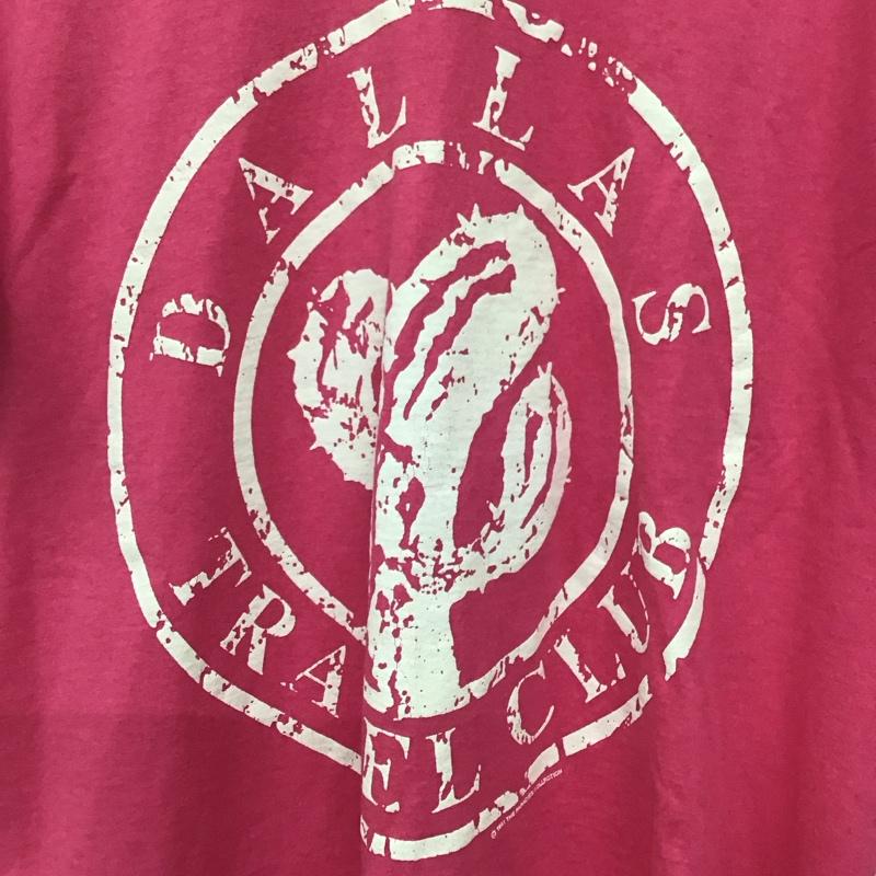 ヘインズ HANES Tシャツ 半袖 半袖カットソー プリントTシャツ クルーネックカットソー M ロゴ、文字 桃 / ピンク /  メンズ USED 古着 中古 10139550