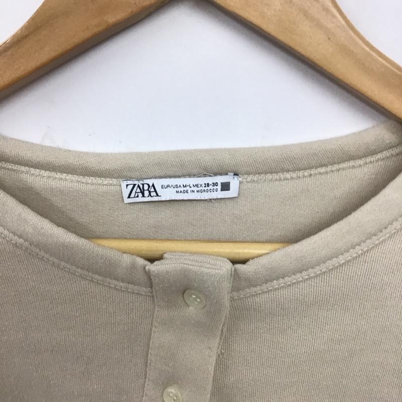 ザラ ZARA カットソー 長袖 M 無地 ベージュ / ベージュ /  レディース USED 古着 中古 10139568