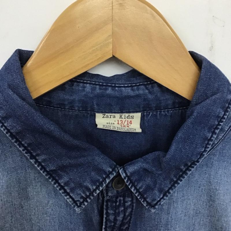 ザラ ZARA シャツ、ブラウス 長袖 1506 750 400 デニムシャツ キッズ 164cm 無地 青 / ブルー /  ガールズ USED 古着 中古 10139600