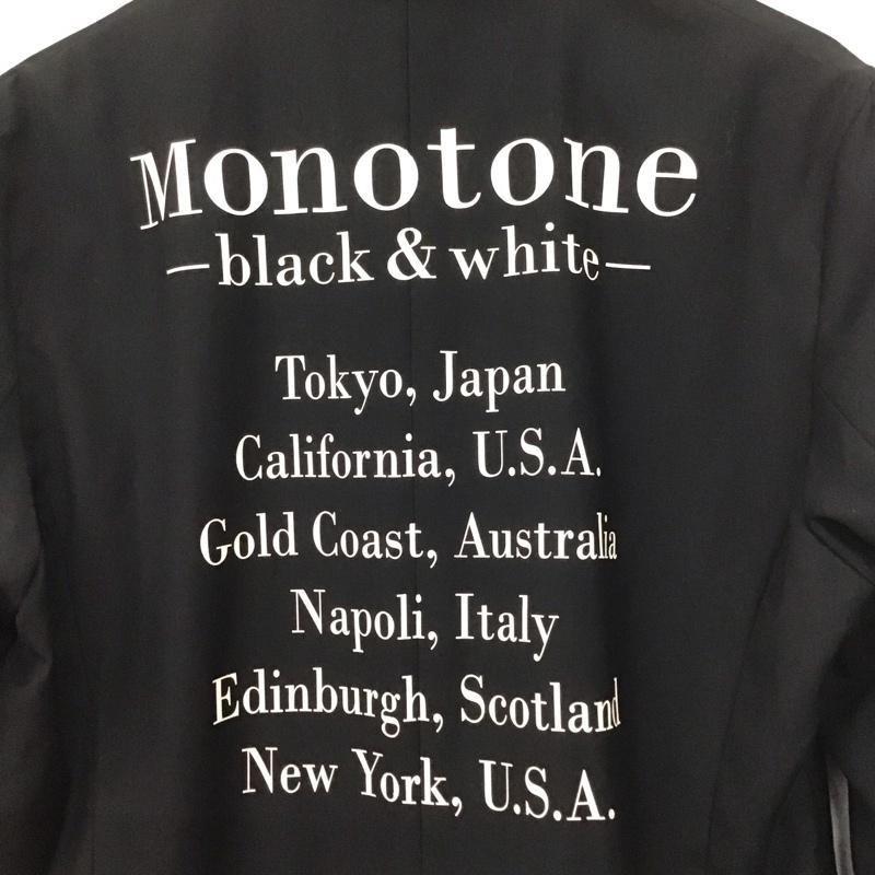 古着 USED ジャケット、上着 ジャケット、ブレザー monotone GB0118 MN08 バックプリント ロング丈 2 ロゴ、文字 黒 / ブラック /  メンズ USED 古着 中古 10139618