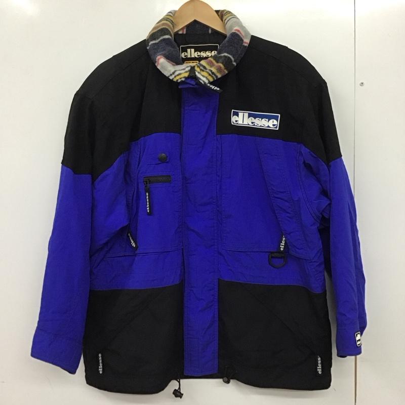 エレッセ ellesse ジャケット、上着 ジャンパー、ブルゾン ジップアップジャケット アウター 古着 M ロゴ、文字 黒 / ブラック / X 青 / ブルー /  メンズ USED 古着 中古 10139637