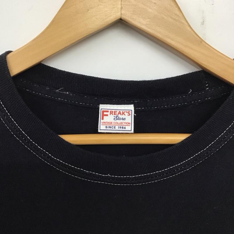 フリークスストア FREAK S STORE カットソー 長袖 長袖カットソー プリントカットソー クルーネック FREE ロゴ、文字 紺 / ネイビー /  メンズ USED 古着 中古 10139638