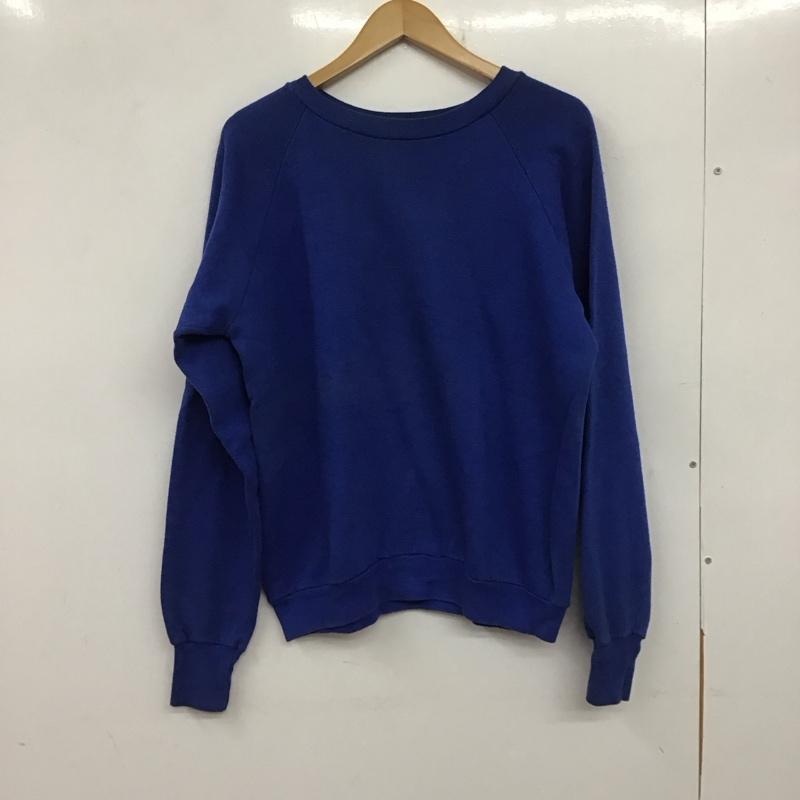 古着 USED トレーナー 長袖 長袖トレーナー スウェット クルーネック プルオーバー 古着 無地 青 / ブルー /  メンズ USED 古着 中古 10139662