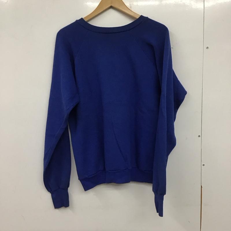 古着 USED トレーナー 長袖 長袖トレーナー スウェット クルーネック プルオーバー 古着 無地 青 / ブルー /  メンズ USED 古着 中古 10139662