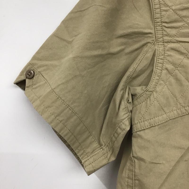 エディーバウアー Eddie Bauer シャツ、ブラウス 半袖 半袖シャツ 無地シャツ ポケットシャツ S ロゴ、文字 ベージュ / ベージュ /  メンズ USED 古着 中古 10139712