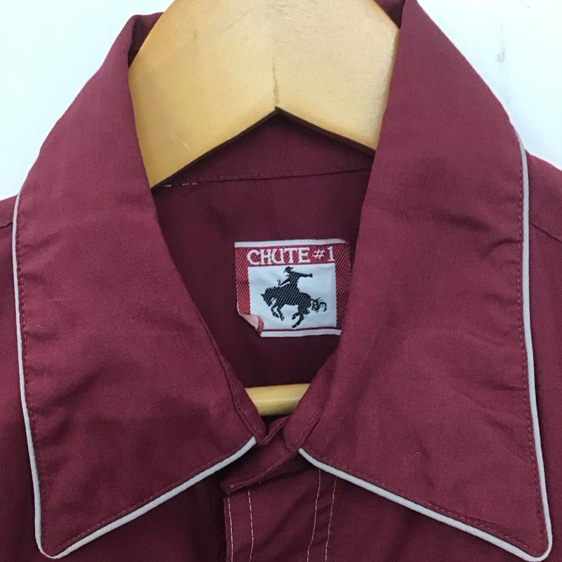 古着 USED シャツ、ブラウス 半袖 半袖シャツ 無地シャツ ポケットシャツ 無地 えんじ / ワインレッド /  メンズ USED 古着 中古 10139713