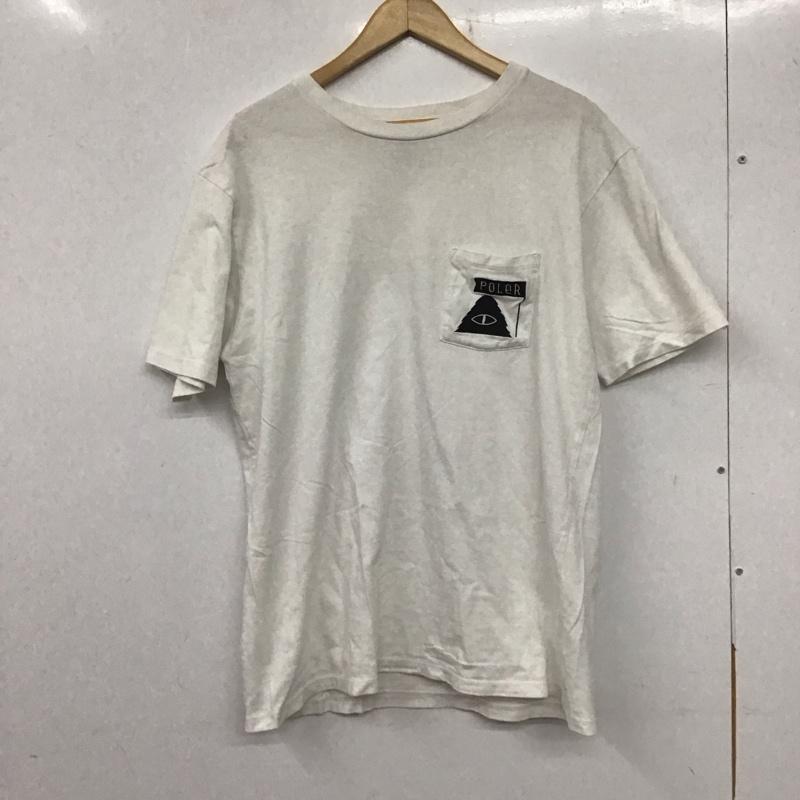 ポーラー POLeR Tシャツ 半袖 半袖カットソー プリントTシャツ クルーネックカットソー L ロゴ、文字 白 / ホワイト /  メンズ USED 古着 中古 10139815