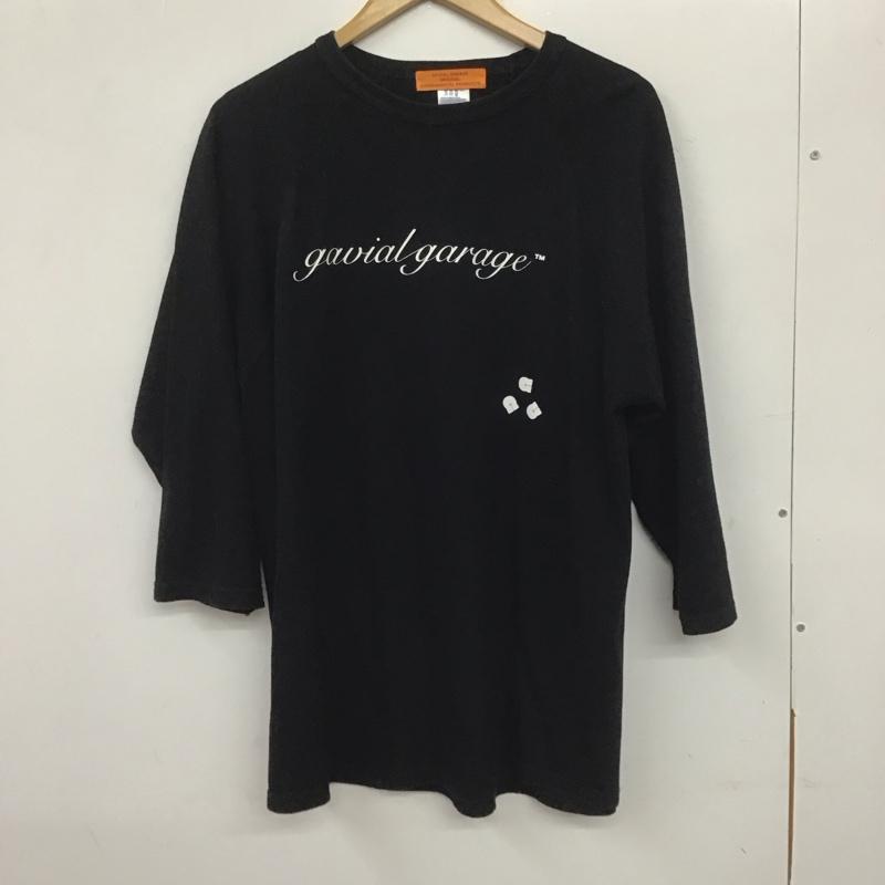 ガヴィル GAVIAL カットソー 長袖 長袖カットソー プリントカットソー クルーネック ラグラン XL プリント 黒 / ブラック /  メンズ USED 古着 中古 10139837