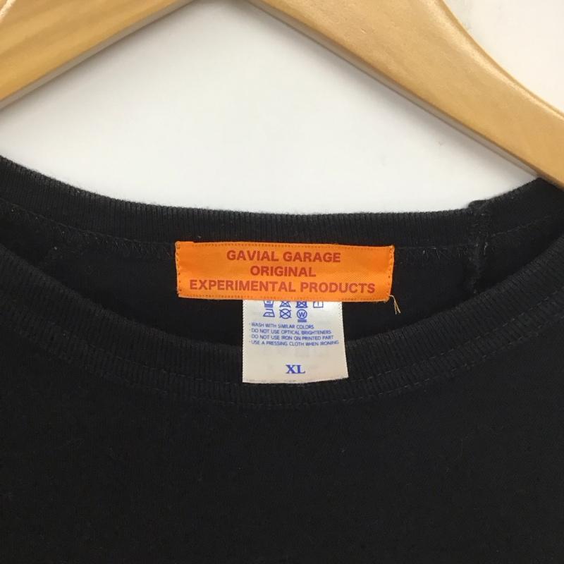 ガヴィル GAVIAL カットソー 長袖 長袖カットソー プリントカットソー クルーネック ラグラン XL プリント 黒 / ブラック /  メンズ USED 古着 中古 10139837
